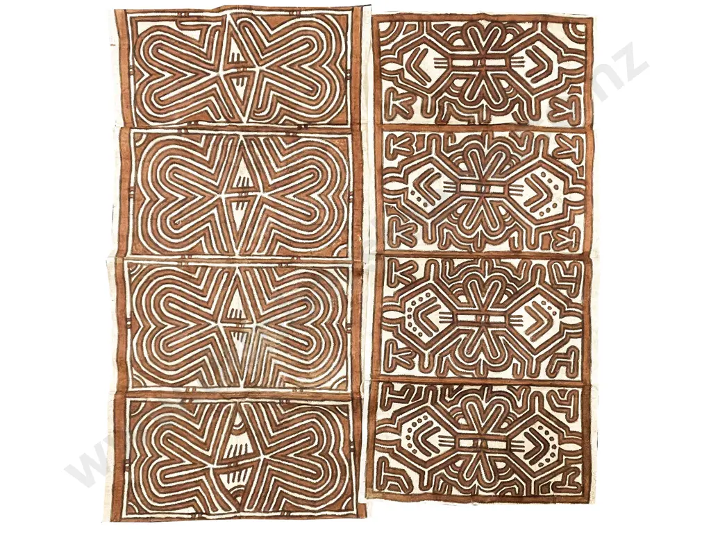 Two Papua New Guinea Oro Province Tapa Cloths Image 1++
