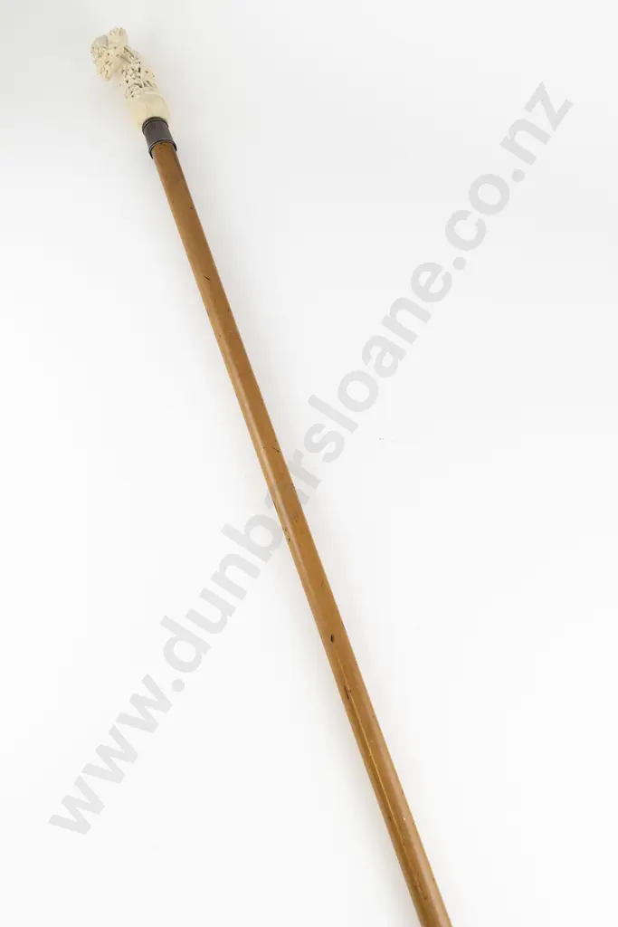 Late 19th Century Walking Cane With An Indonesian Ivory Kris Handle Image 1++