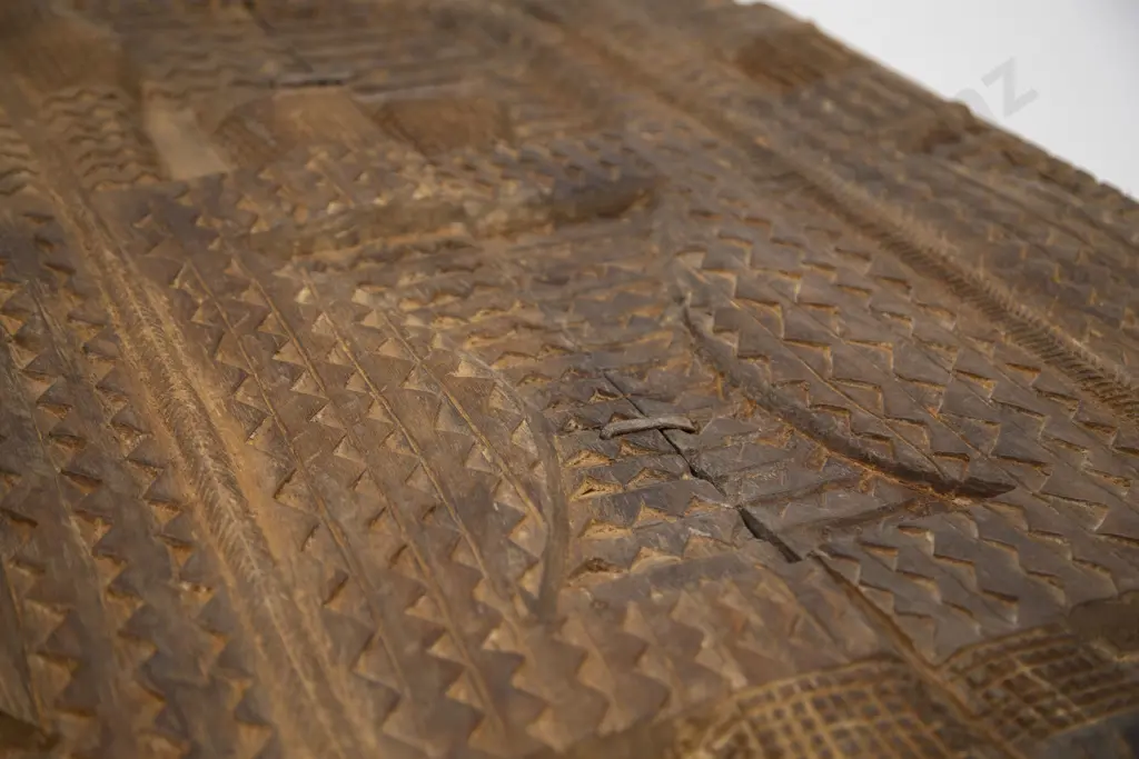 Hand Carved Wooden Door From The Baule People Of Ivory Coast Image 1++