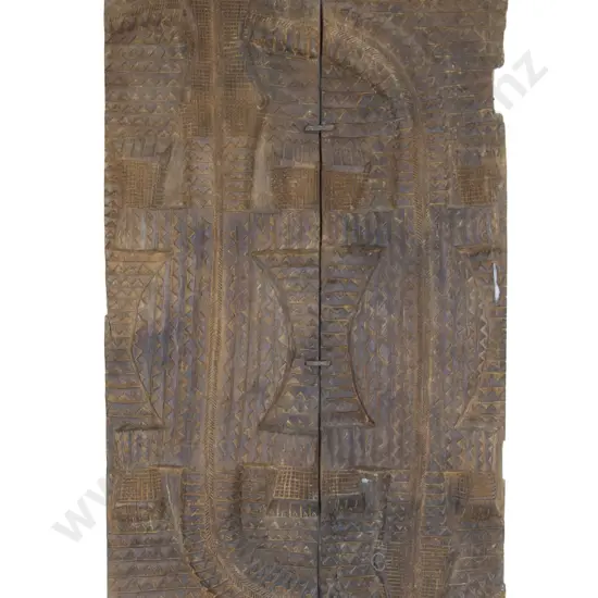 Hand Carved Wooden Door From The Baule People Of Ivory Coast