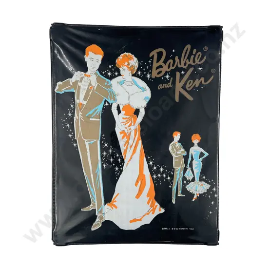 Mattel C1963 Barbie and Ken Black Vinyl Wardrobe and Doll Case