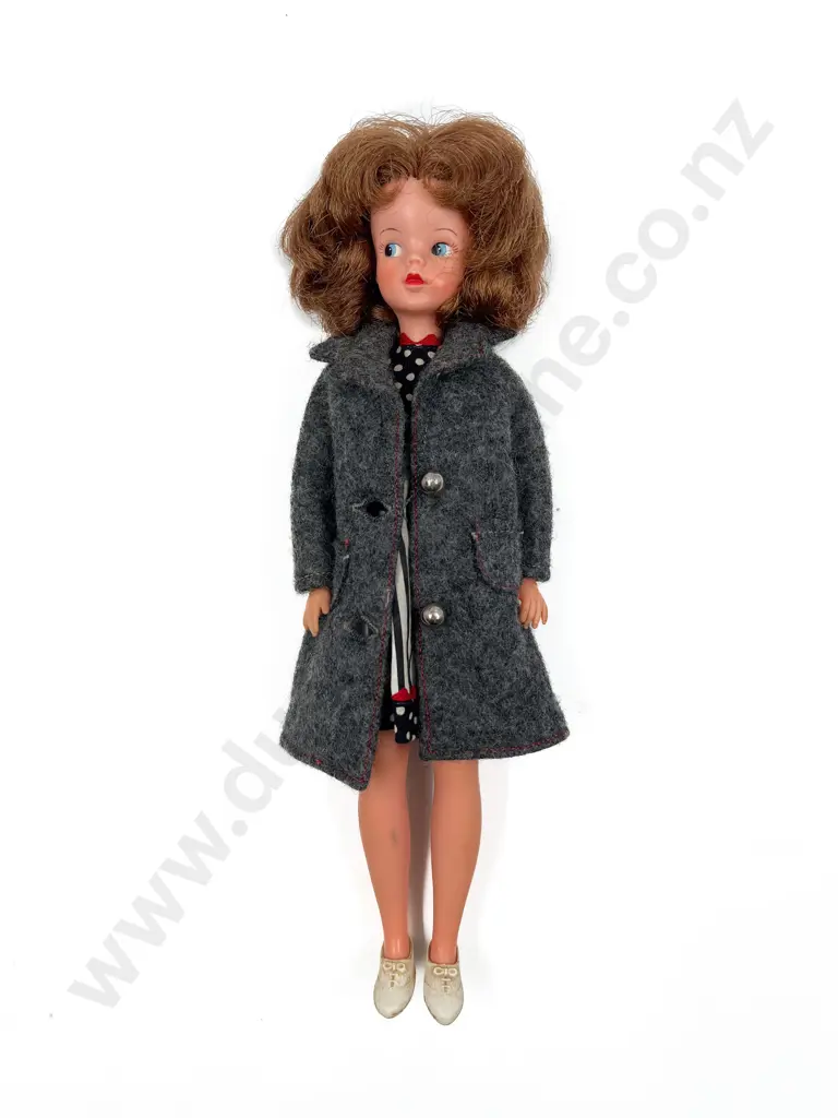 Early 1960's Pedigree Sindy wearing un-labeled dress and coat Image 1++