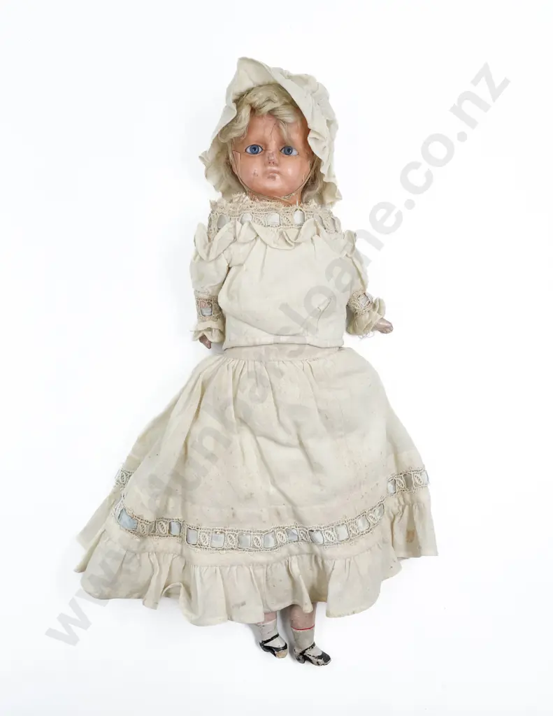Antique Wax Over Composition Shoulder Plate Doll Image 1++