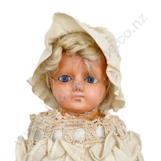 Antique Wax Over Composition Shoulder Plate Doll