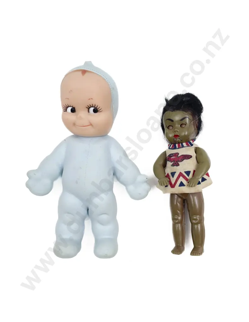 Modern Cameo 63 All Vinyl Kewpie Doll and All Hard Plastic Maori Doll Image 1++