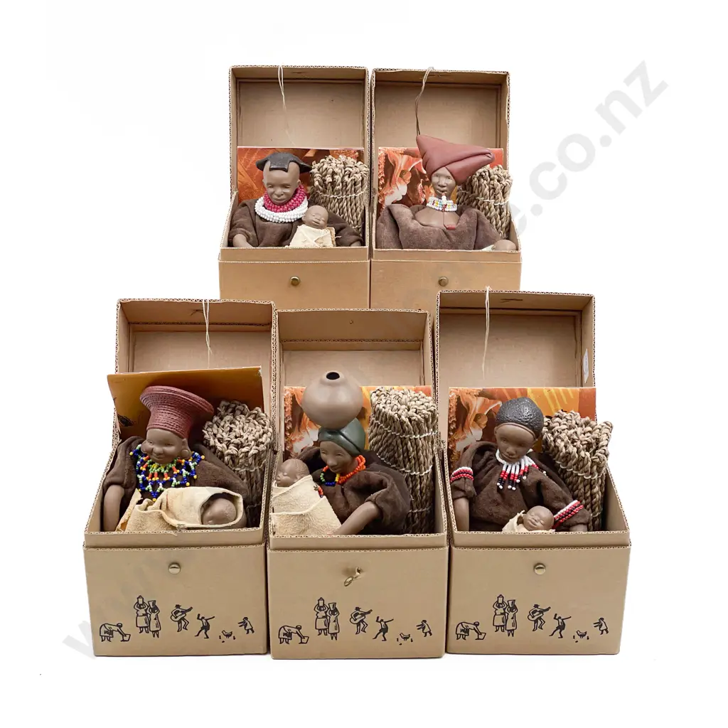 Collection of Five Original Boxed 'The Dumela Doll' Hand Made in South Africa Image 1++