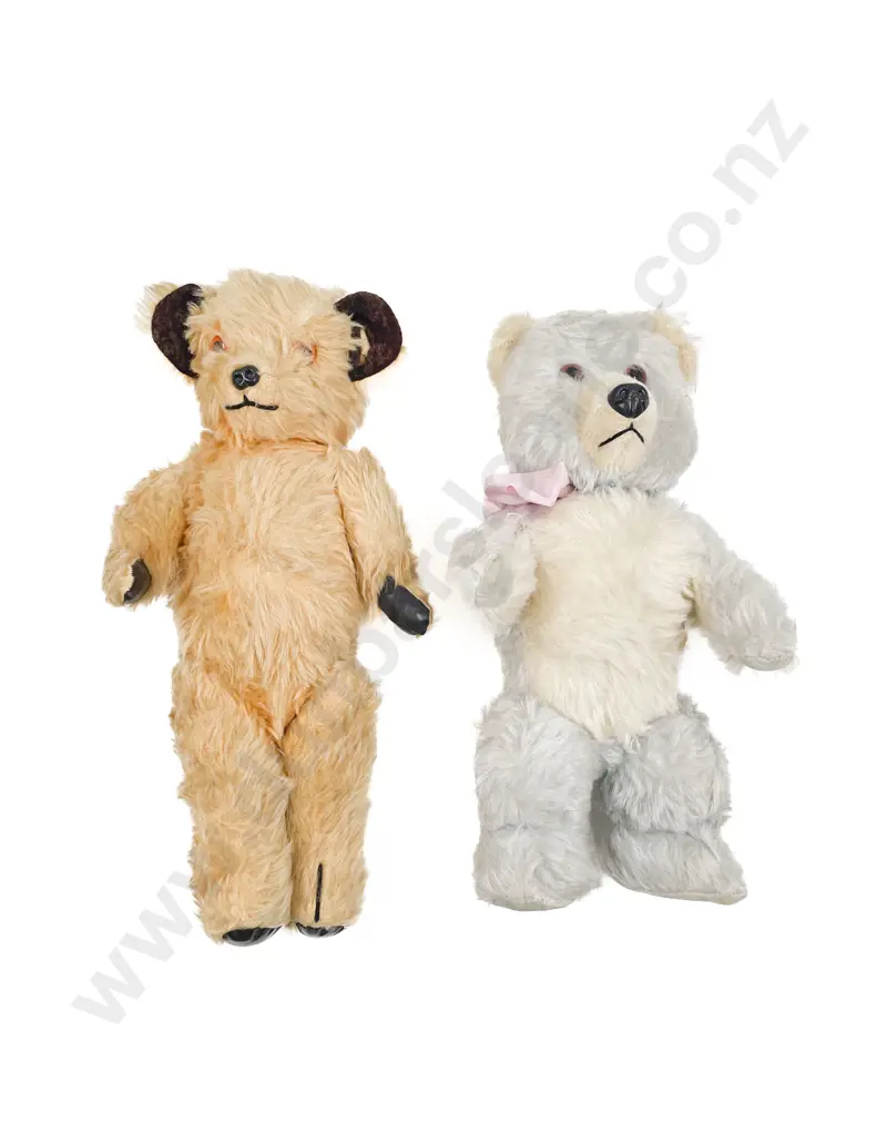 Vintage Chiltern Light Blue and White Mohair Plush Musical Teddy Bear Image 1++