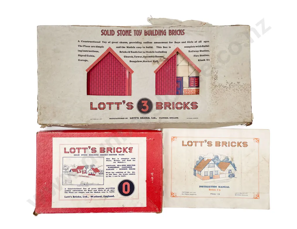 Boxed Lott's Bricks Ltd Watford England Solid Stone Building Bricks Image 1++