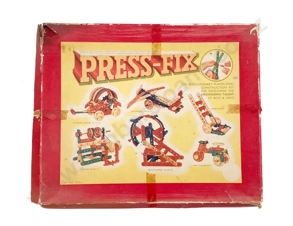 Boxed 1959 Warmex Press-Fix Plastic-Steel Construction Kit Image 1++