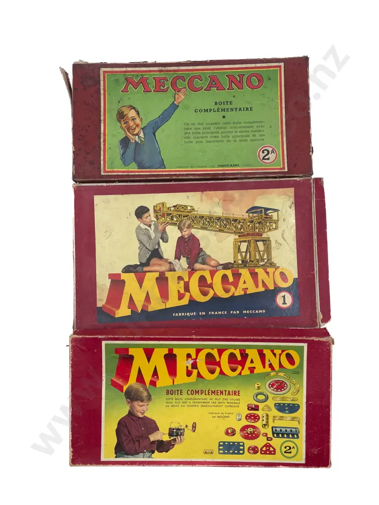 Vintage French Meccano 1 1A and 2A x2 Sets Image 1++