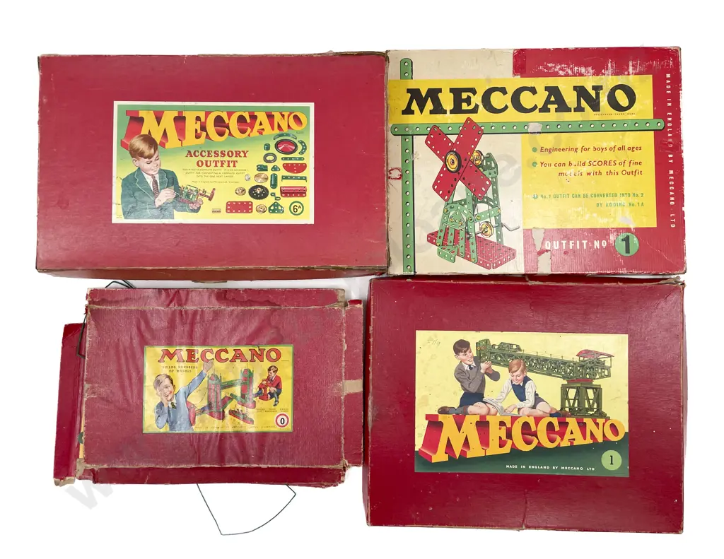 Meccano Boxed Outfit No1 with part #1 #6A and 0 Sets Image 1++
