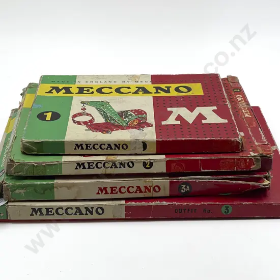 Meccano Boxed Near Complete Outfits No1 No2 No3 and No3A