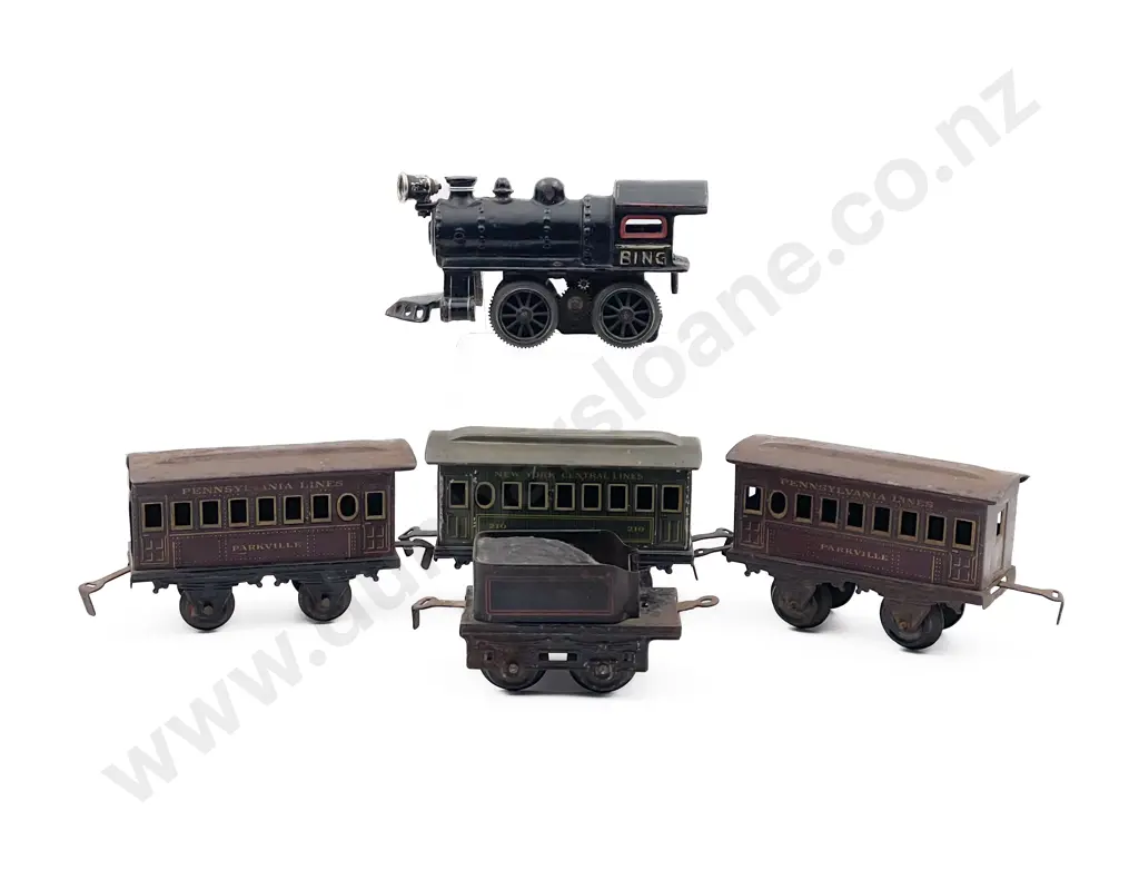 C1910-20 Bing Cast Iron and Tinplate Electric Locomotive and Tender Image 1++