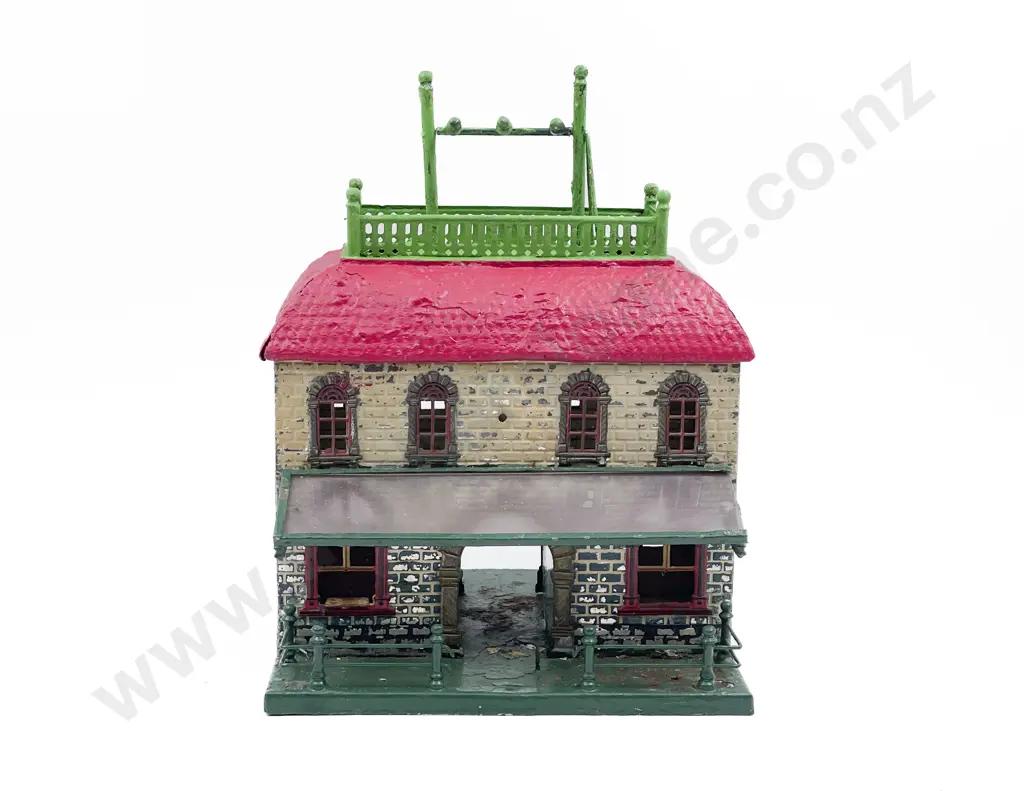 Early C20th Unmarked Bing Embossed Tinplate Railway Station Image 1++