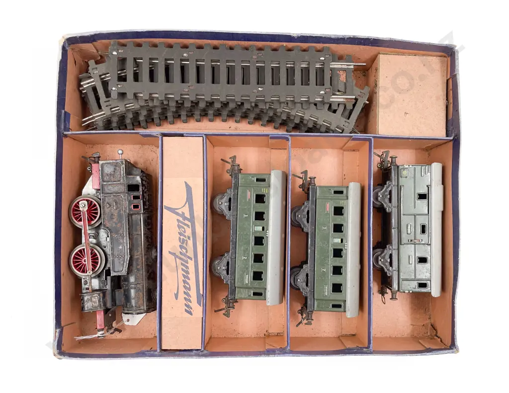 Part Boxed Fleischmann O Gauge Clockwork 0-4-0 Tank Train Set Image 1++