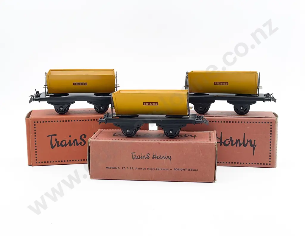 Hornby O Gauge French Boxed Benne Basculante No 1 Wagon x3 Image 1++