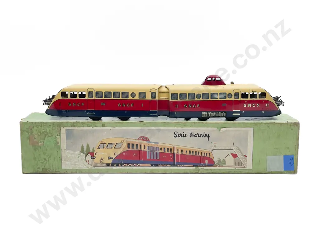 Boxed French Hornby O Gauge 3 Rail Electric 2-Car SNCF Autorail Car Image 1++