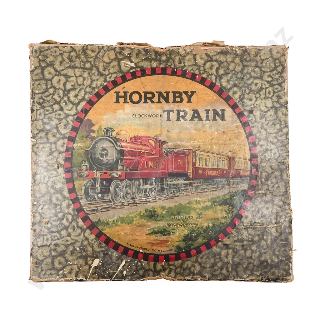 Hornby O Gauge Clockwork LMS Locomotive & Tender and Two Carriages C.1929-31 Image 1++