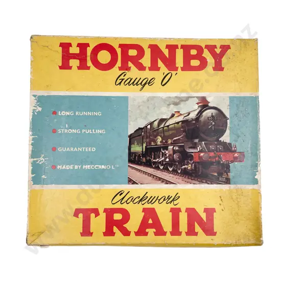 Hornby O Gauge Clockwork Boxed Locomotive & Tender and Two Rolling Stock