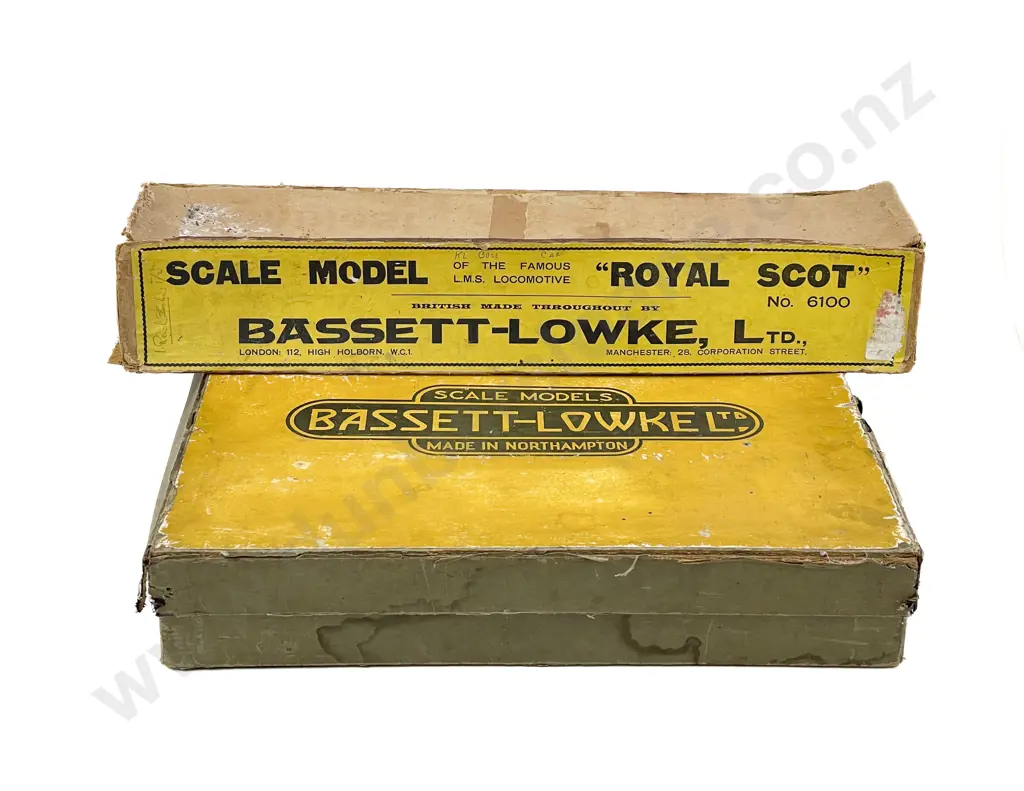 Part Bassett-Lowke Three Section Interior Locomotive Empty Box and Royal Scot Box Image 1++