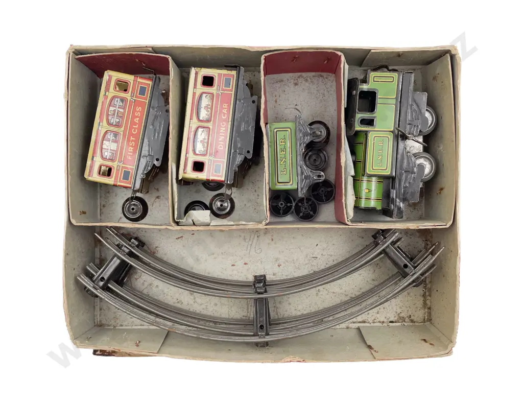 Part Boxed Tinplate Brimtoy Train Set Image 1++