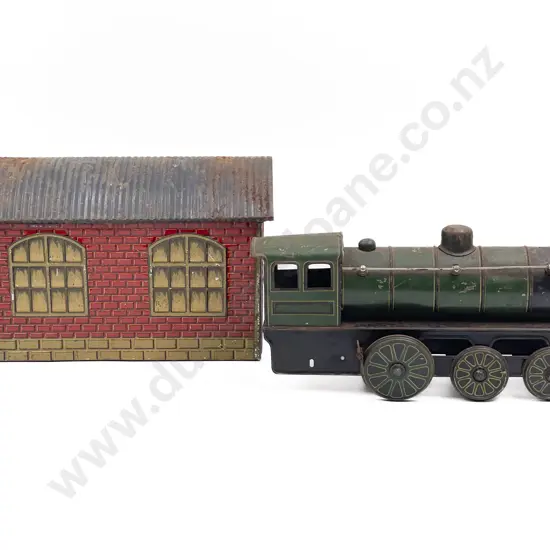 Early German O Gauge Printed Tinplate Garage