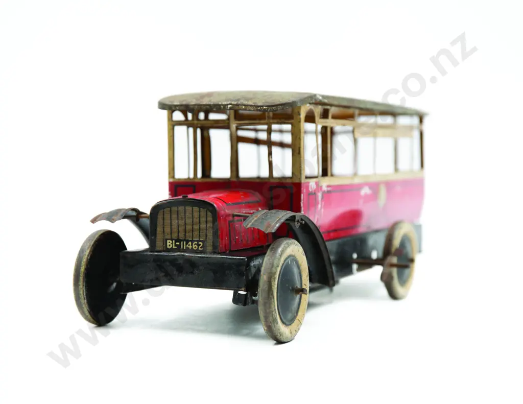 Burnett Limited London Clockwork Printed Tinplate Bus Image 1++