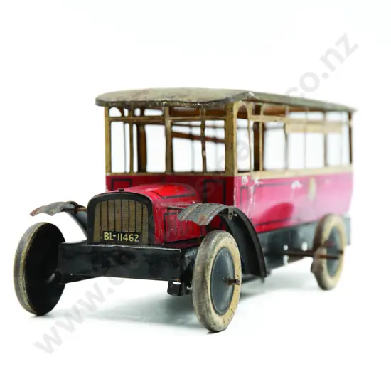 Burnett Limited London Clockwork Printed Tinplate Bus