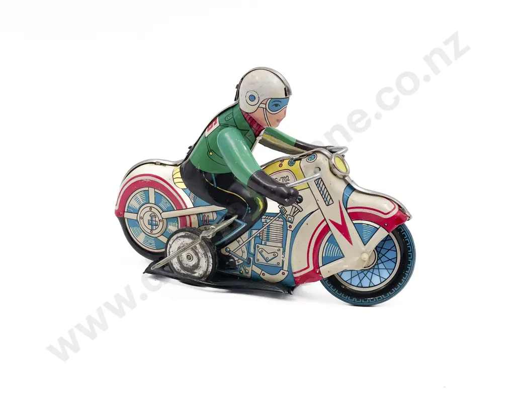 Boxed Made in China MS-702 Printed Tinplate Racing Motorcycle Image 1++