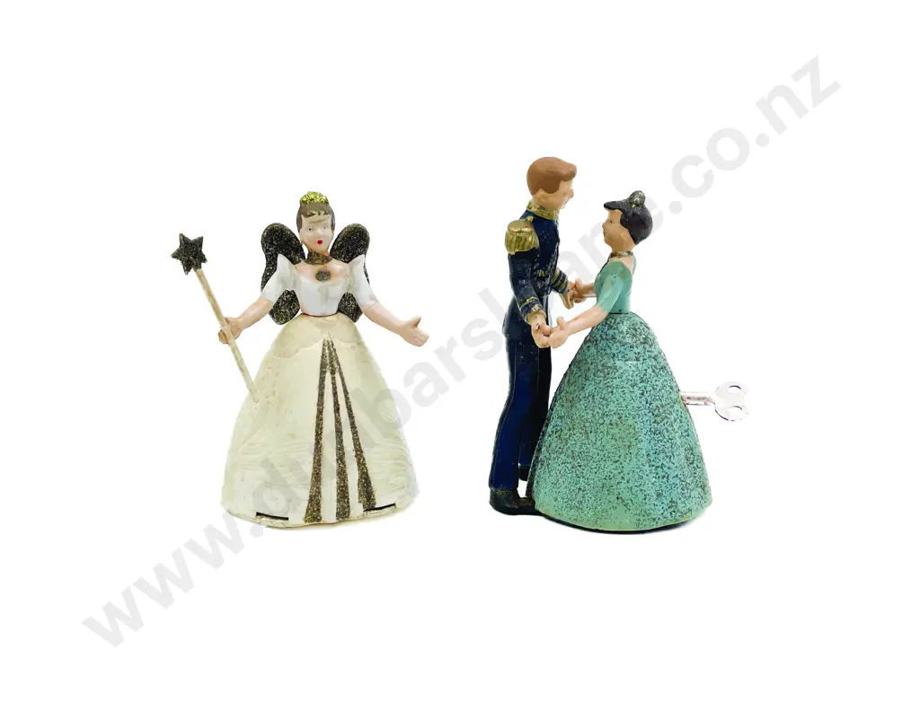 Wells Brimtoy Dancing Cinderella & Prince Charming with Fairy Godmother Image 1++