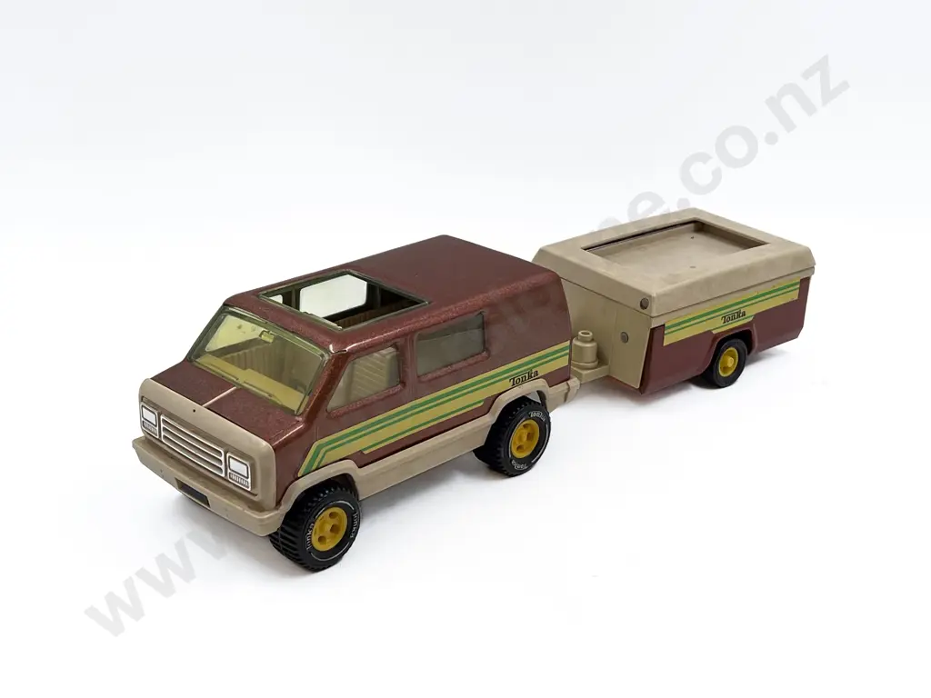 Tonka Tinplate and Hard Plastic Camper Van with Folding Trailer Image 1++