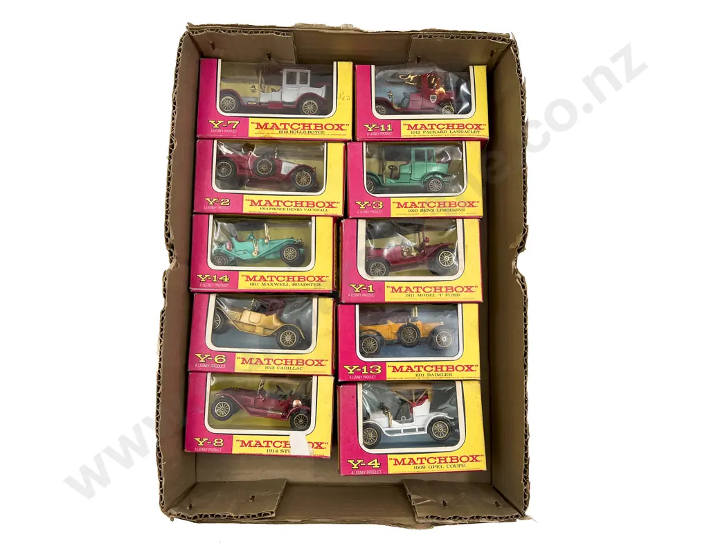 Ten Pink Surround Boxed Vintage Model Vehicles Image 1++