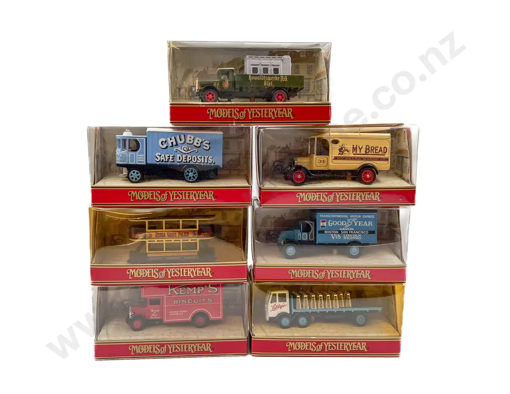 Seven Red Display Boxed Matchbox Models of Yesteryear Image 1++