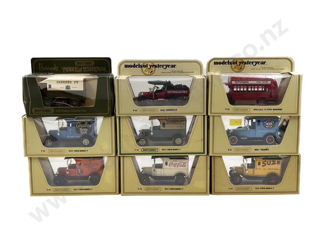 Nine Yellow Boxed Matchbox Models of Yesteryear Image 1++
