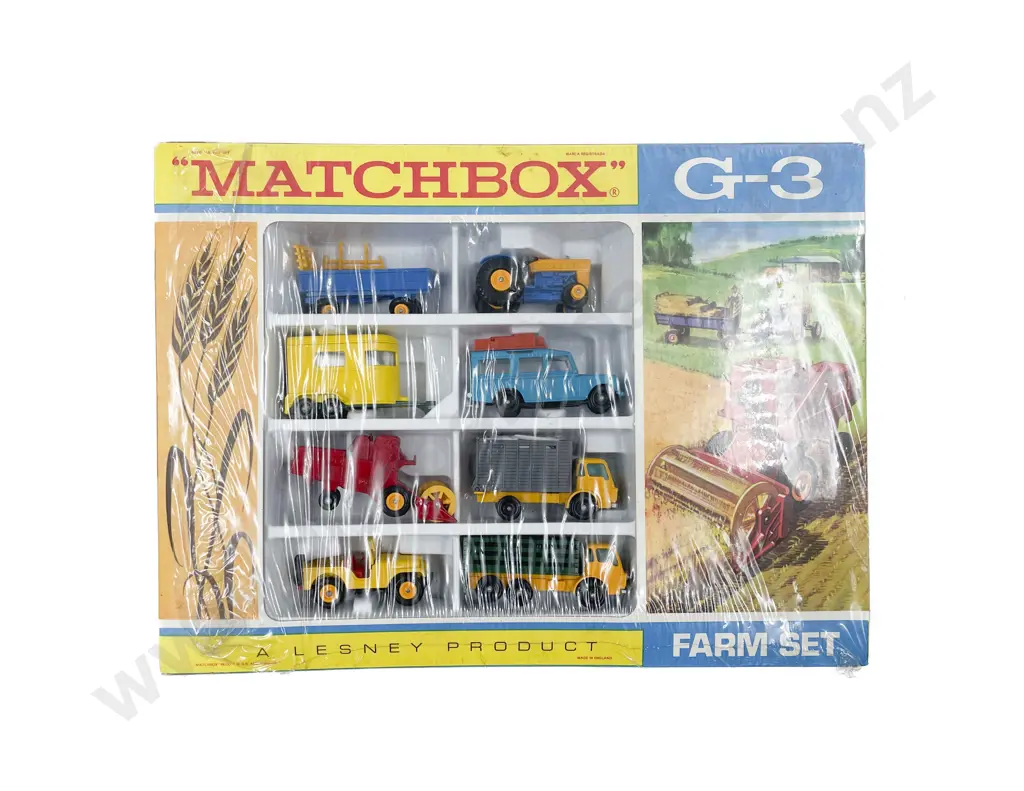 Matchbox C1968 Boxed Gift Set G-3 Farm Set with original shipping sleeve Image 1++