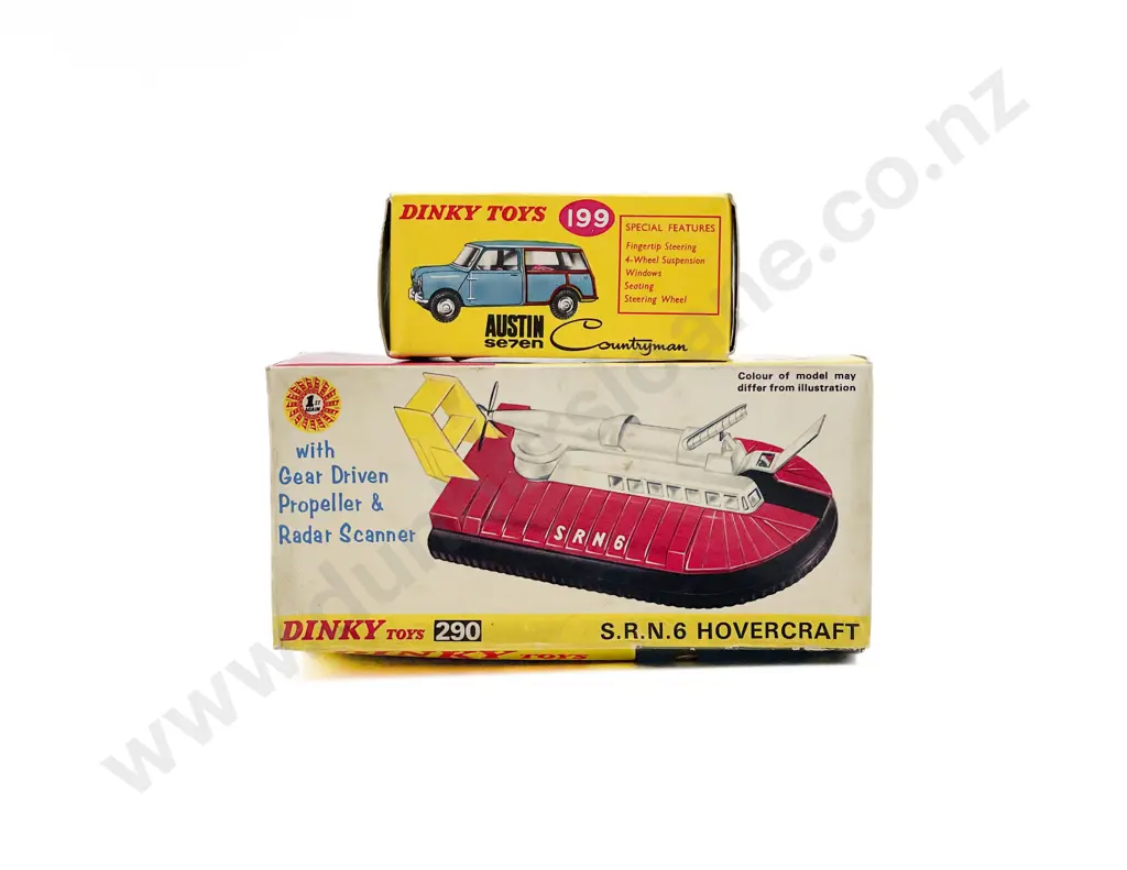 Boxed Dinky 199 Austin Seven Countryman and 290 Hoovercraft empty box Image 1++
