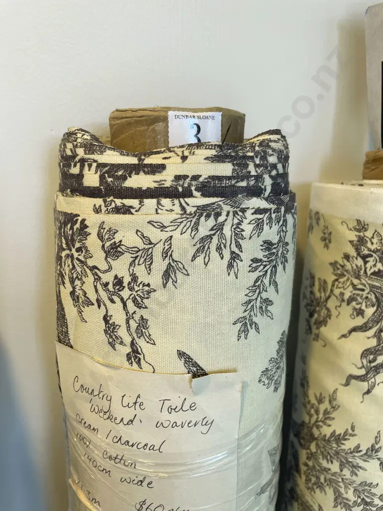 Cream and Charcoal Country Life Toile 'Weekend' Image 1++