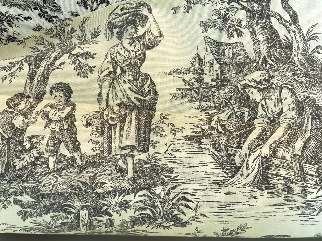 Cream and Charcoal Country Life Toile 'Weekend' Image 1++