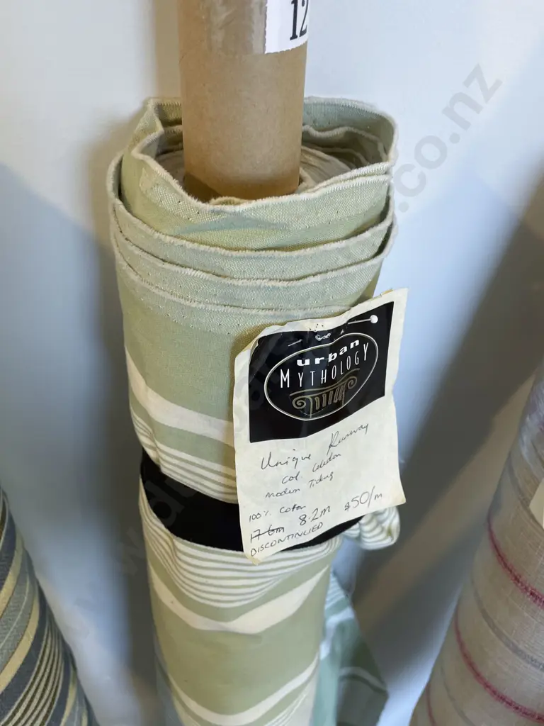 Unique Runway Modern Ticking Celadon Colourway Image 1++