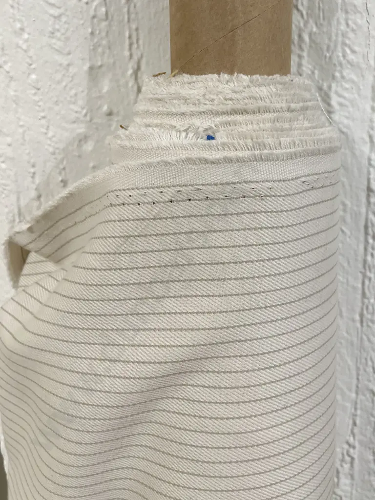 Cream and Taupe Pencil Stripe Image 1++