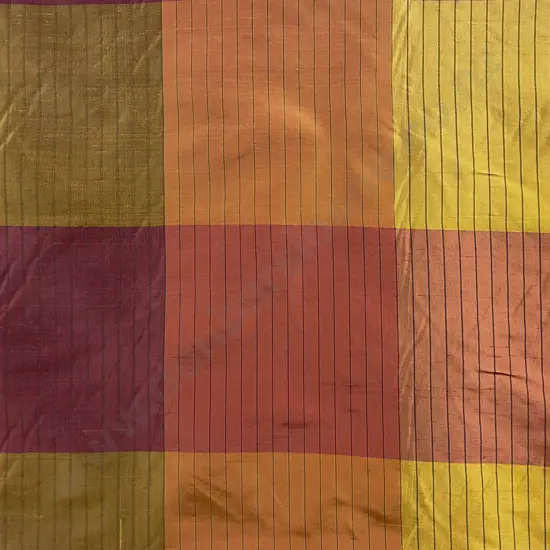 Large Check Silk with Running Stripe