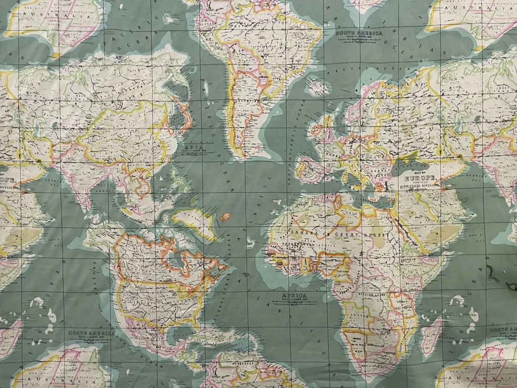World Map Fabric Image 1++