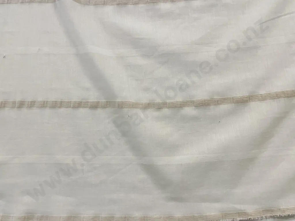 Cream Chenille Stripe Sheer Image 1++