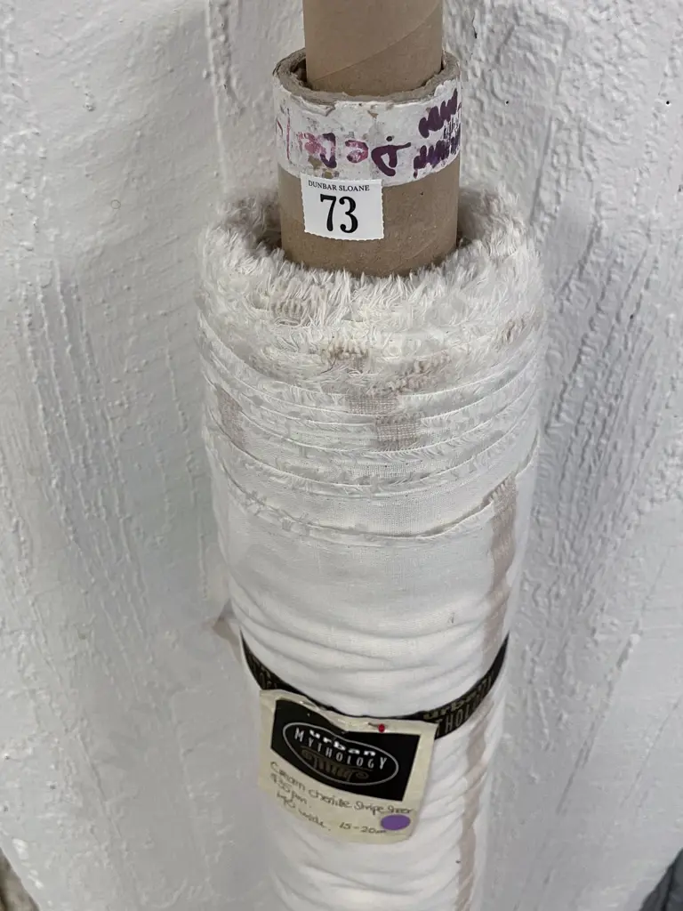 Cream Chenille Stripe Sheer Image 1++
