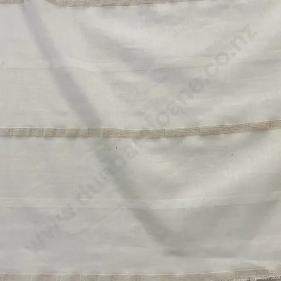 Cream Chenille Stripe Sheer