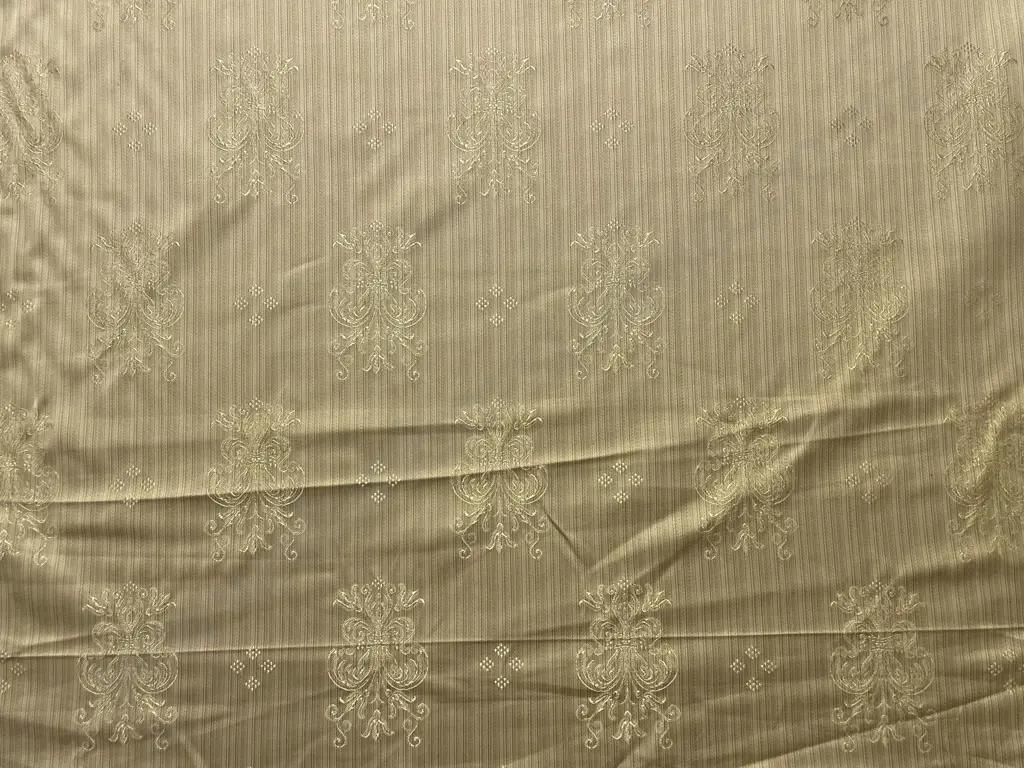 Roll of Material - Beige/Gold Medallion Jacquard Image 1++