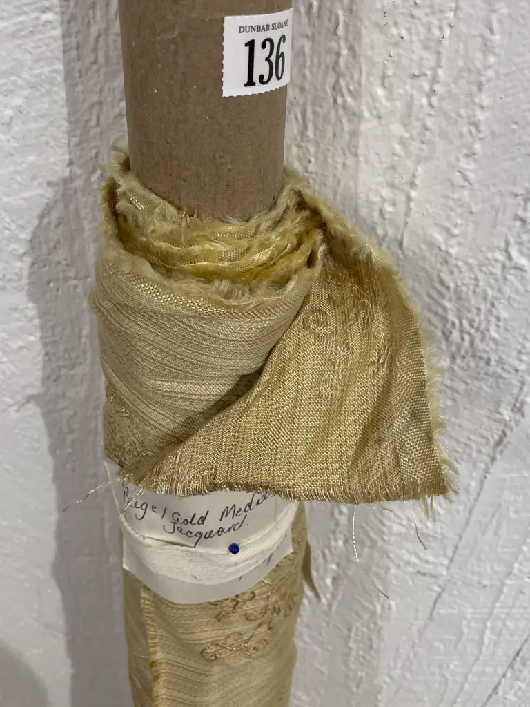 Roll of Material - Beige/Gold Medallion Jacquard Image 1++