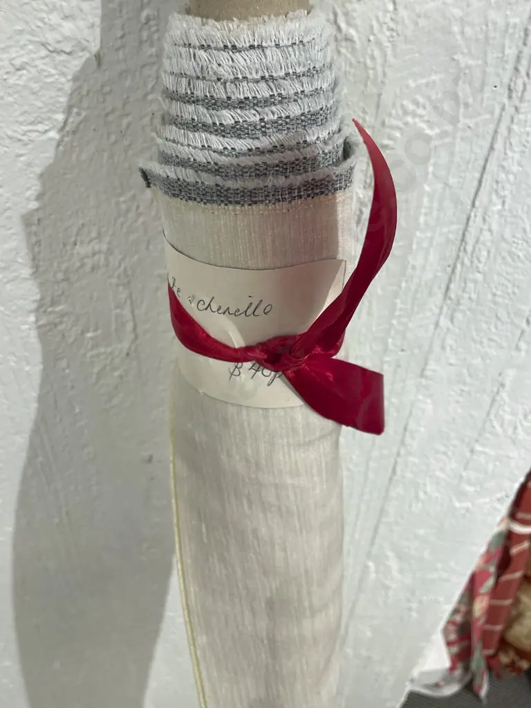 Roll of Material - Chenille Cream/White Colourway Image 1++