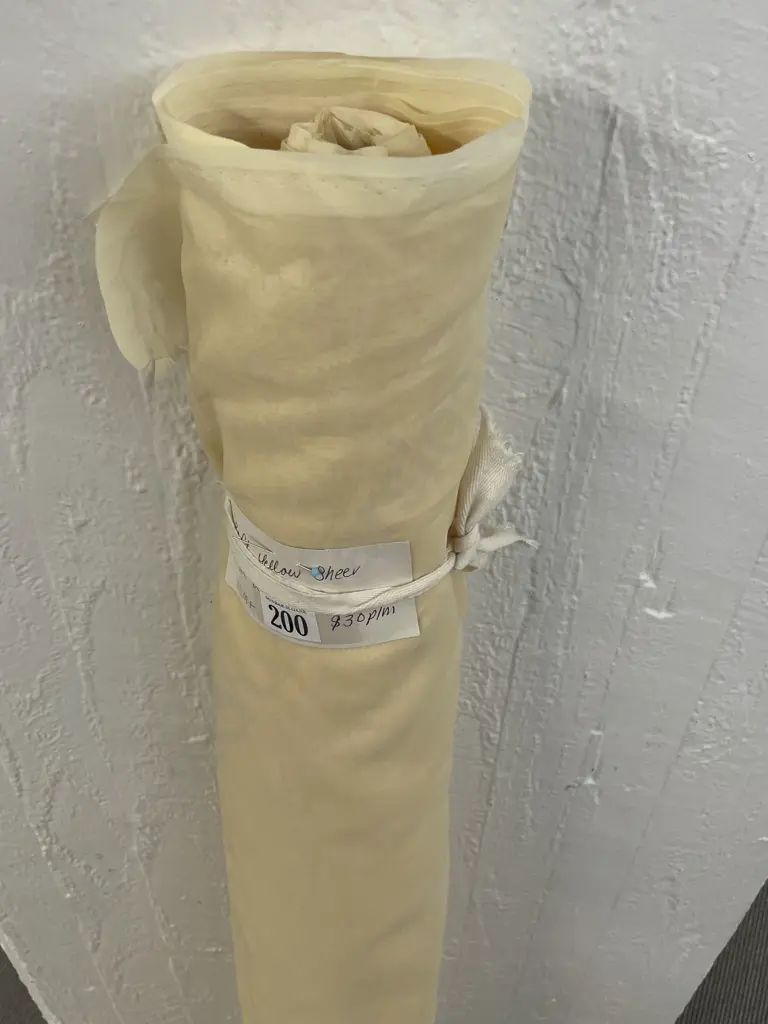 Roll of Material - Soft Yellow Sheer Image 1++