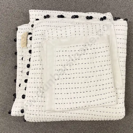 Seneca Stitch Cotton Comforter Set with Two Euro Pillow Covers